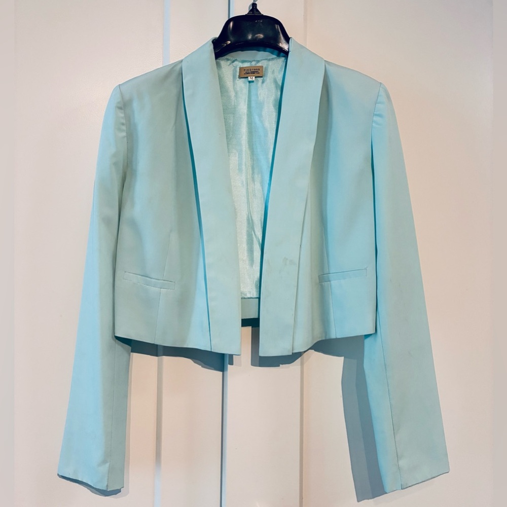 Piko 1988 🩵 XS-S Vibrant Cropped Tiffany Blue Blazer